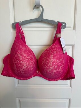 Lane Bryant Pink Floral Lace Full-Coverage Bra